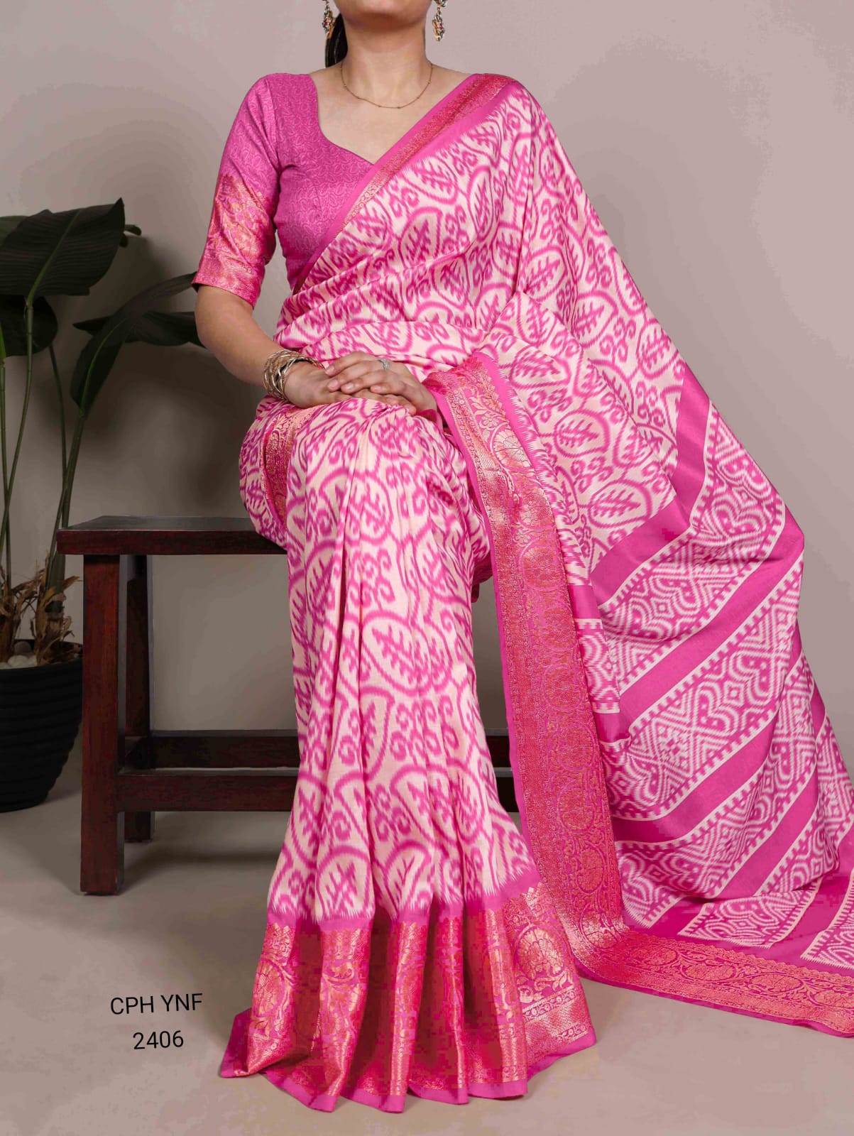 Tussar Silk Saree with Viscose Border Elegance